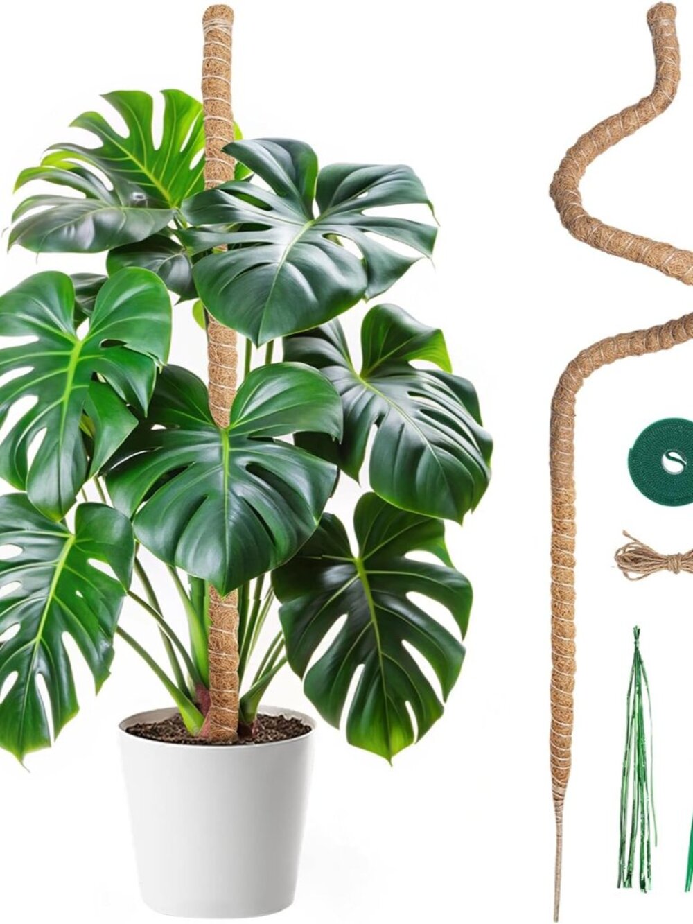 Bendable Moss Pole for Plants 47 Inch, Monstera Plant Support Stake with 7mm Alu